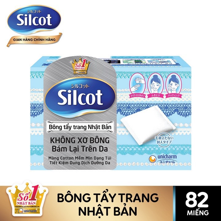 Bộ 2 hộp Bông Trang Điểm Silcot Nhật Bản HỘP 82 MIẾNG