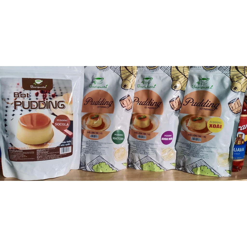 Bột Pudding Làm Thạch/Topping Trà Sữa Barismate Túi 500G Socola
