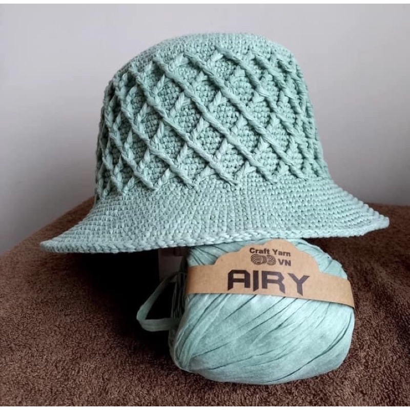 Sợi Airy 45gr móc mũ, túi nhẹ, đứng form