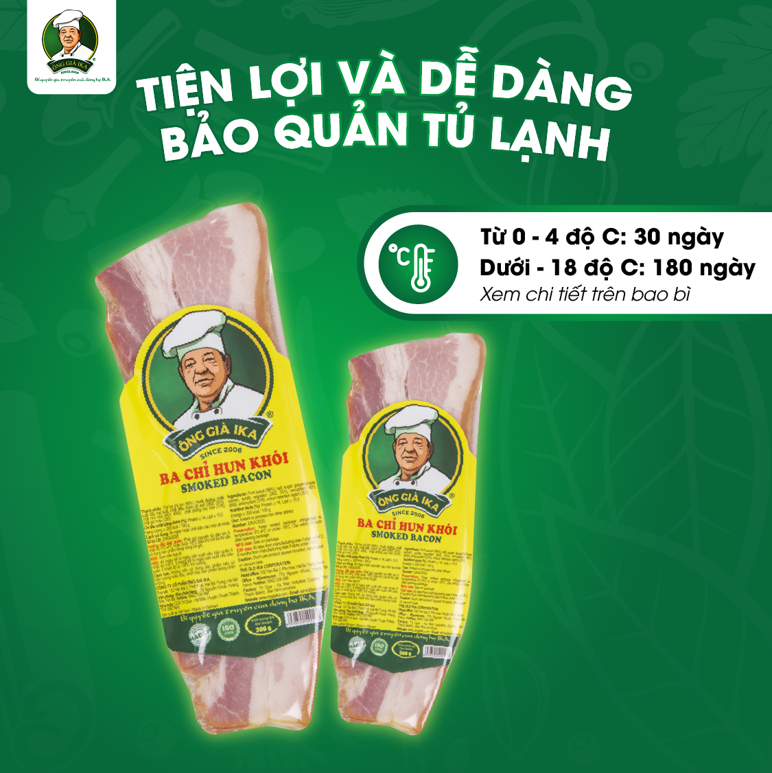 [ Chỉ giao HCM & Hà Nội] Ba chỉ hun khói 300g Ông già Ika