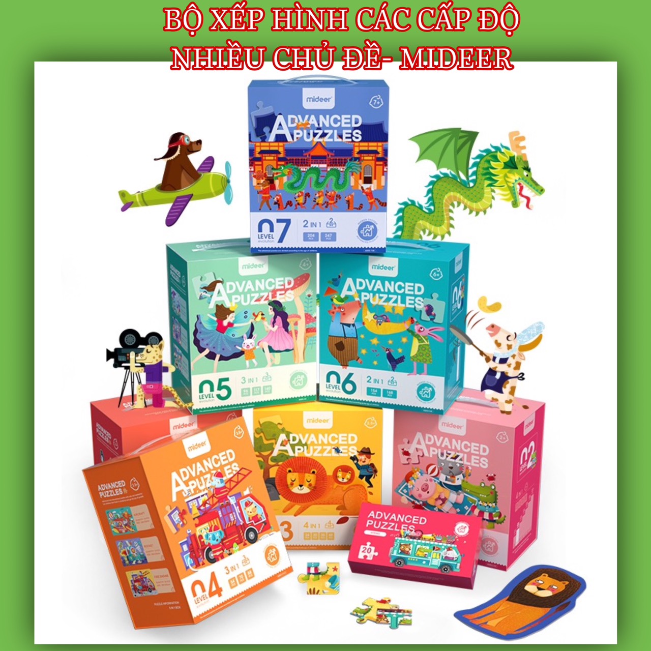 Bộ Xếp Hình Mideer Nâng Cao Advanced Puzzle 7 Cấp Độ - MIDEER