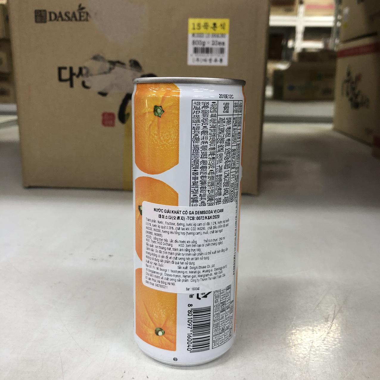 Nước Demisoda Hàn Quốc Vị Cam 250ml