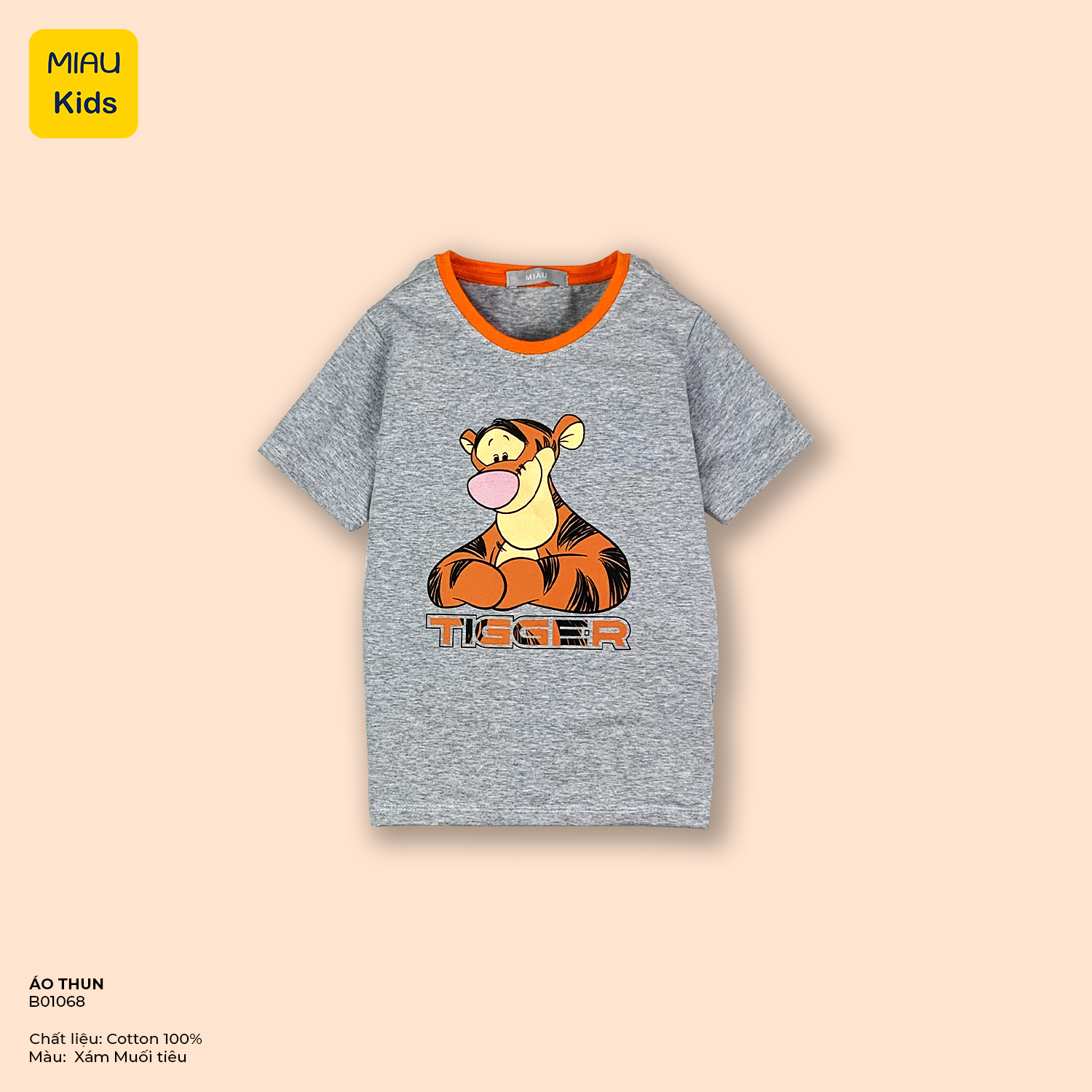 T-shirts short sleeves baby boys miaukids, printing the Tiger bloodshot, pullover cool cotton for baby from 9kg to 55kg