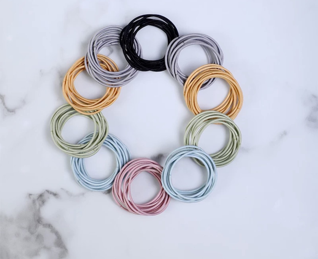 Set 100 chun buộc tóc trơn nhiều màu