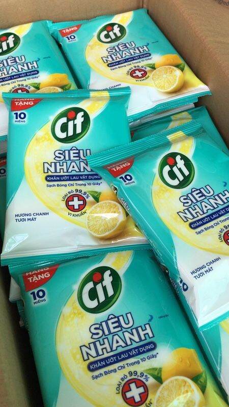 Combo 10 gói khăn ướt đa năng Cif 10 miếng