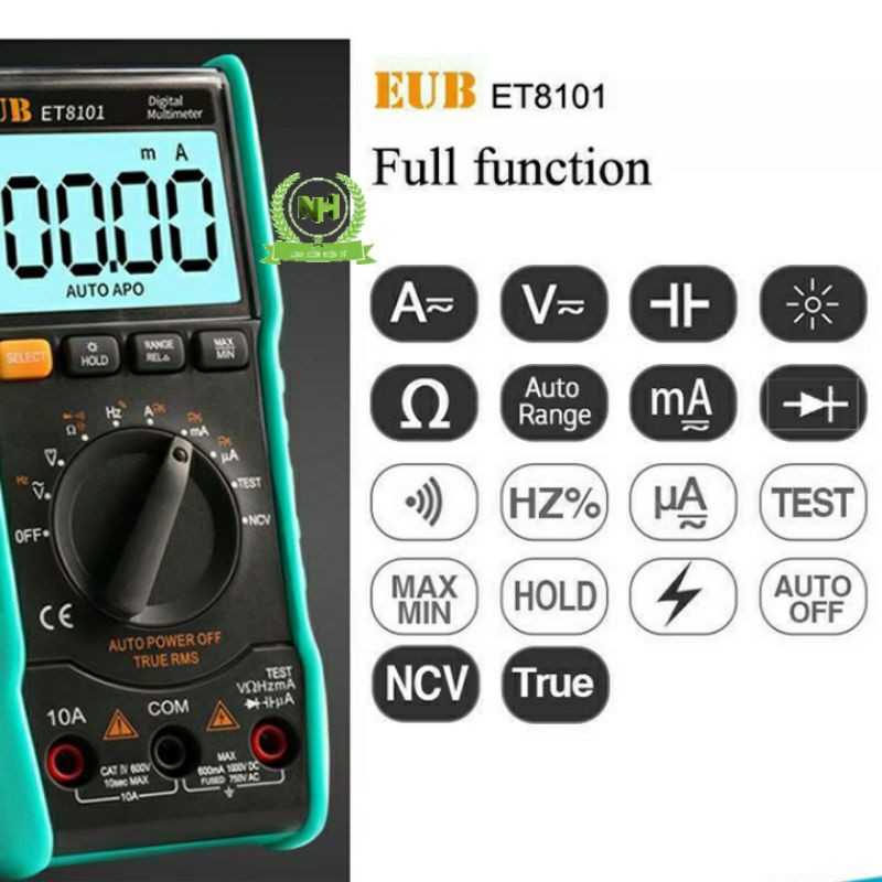 Đồng Hồ Điện Tử Vạn Năng EUB ET8101 Cao Cấp ( Kèm Pin + Dây Đo )