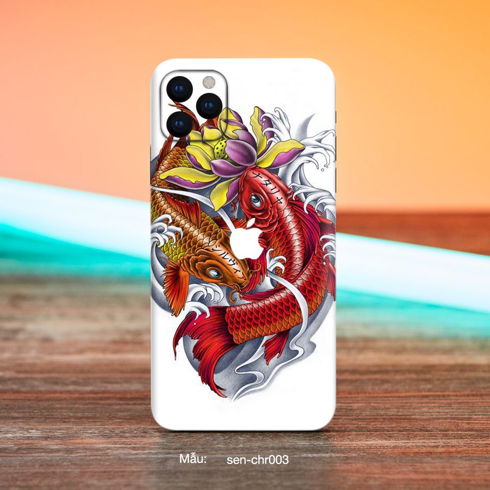 Miếng dán skin mẫu Cá chép hoa sen - CHR003 cho iPhone 7 Plus, 8 Plus, X, XS, XS Max, 11, 11 Pro, 11 Pro Max