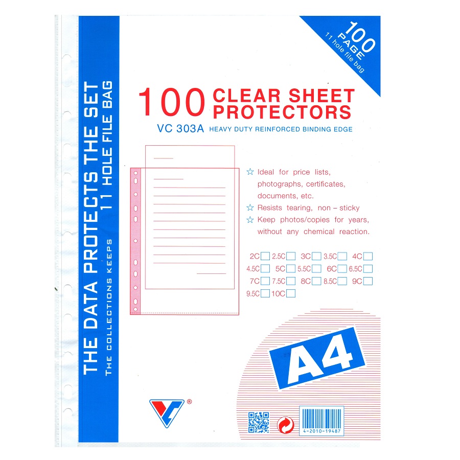 BÌA NILON LỖ A4 ( Bìa đựng hồ sơ)  ( Xấp / 100 cái)
