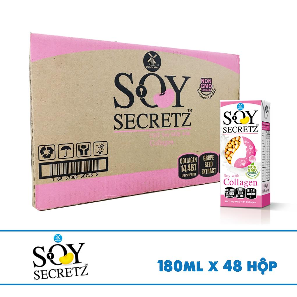 Hàng nhập khẩu chính hãng Thùng sữa đậu nành với collagen Soy Secretz hàng