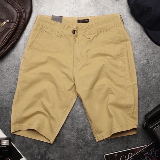 Quần short kaki nam khoá kéo vải kaki coton 100% t127