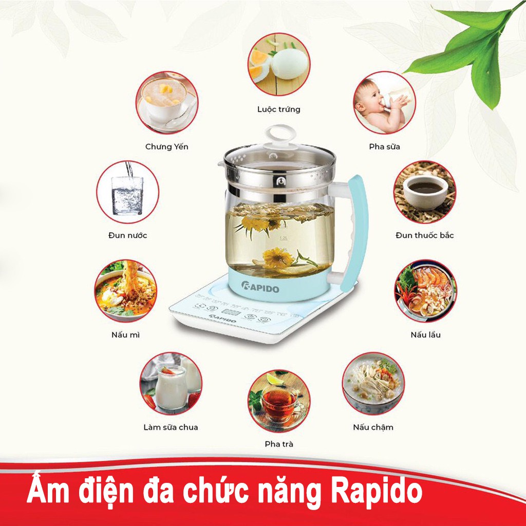 Ấm điện đa năng Rapido RMK0818-S