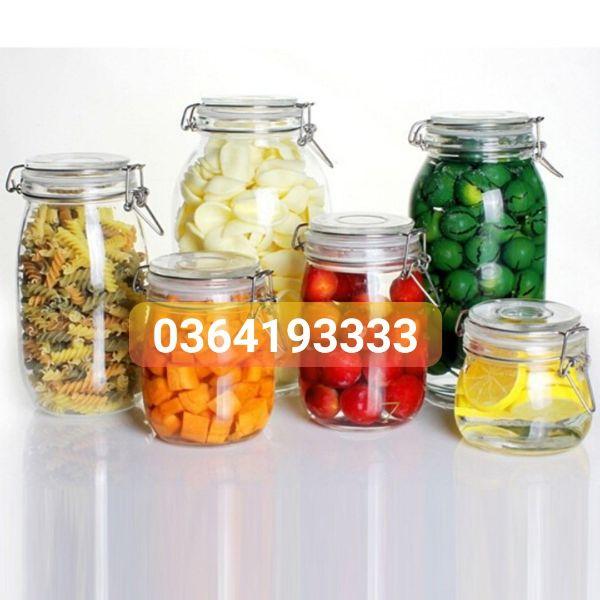 Lọ thủy tinh nắp gài 1000ml