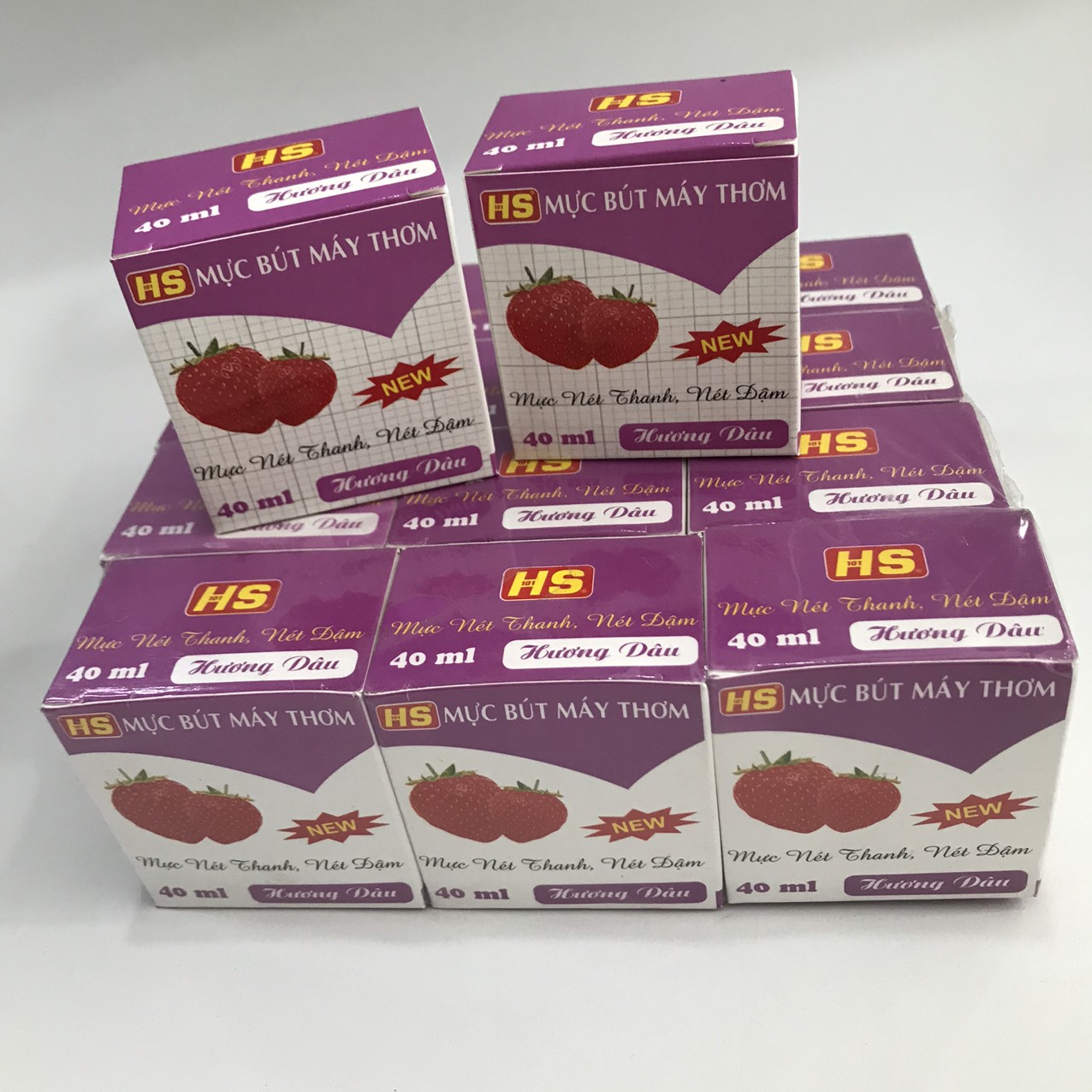 [HCM]Mực dâu (mực trái dâu) tím HS bơm viết máy hủ nhựa