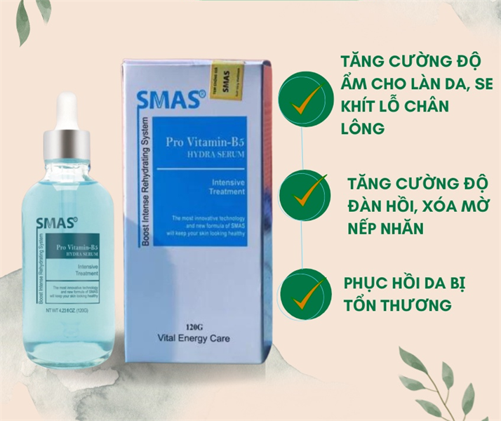 Tinh chất phục hồi Smas Pro Vitamin B5 Hydra Serum 120ml [Hàng Công Ty]