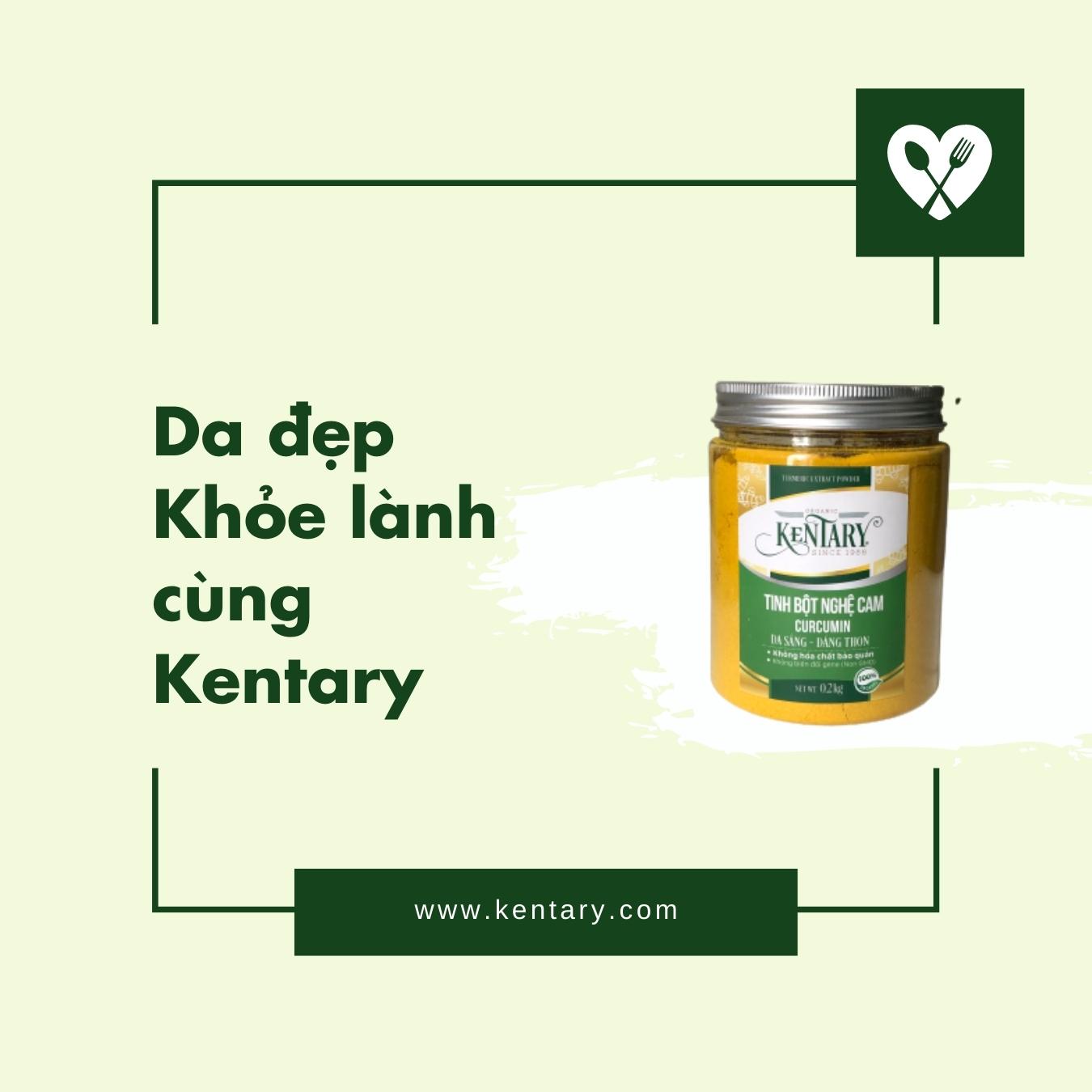 Tinh bột nghệ cam organic Kentary hũ 250g (10% Curcumin),