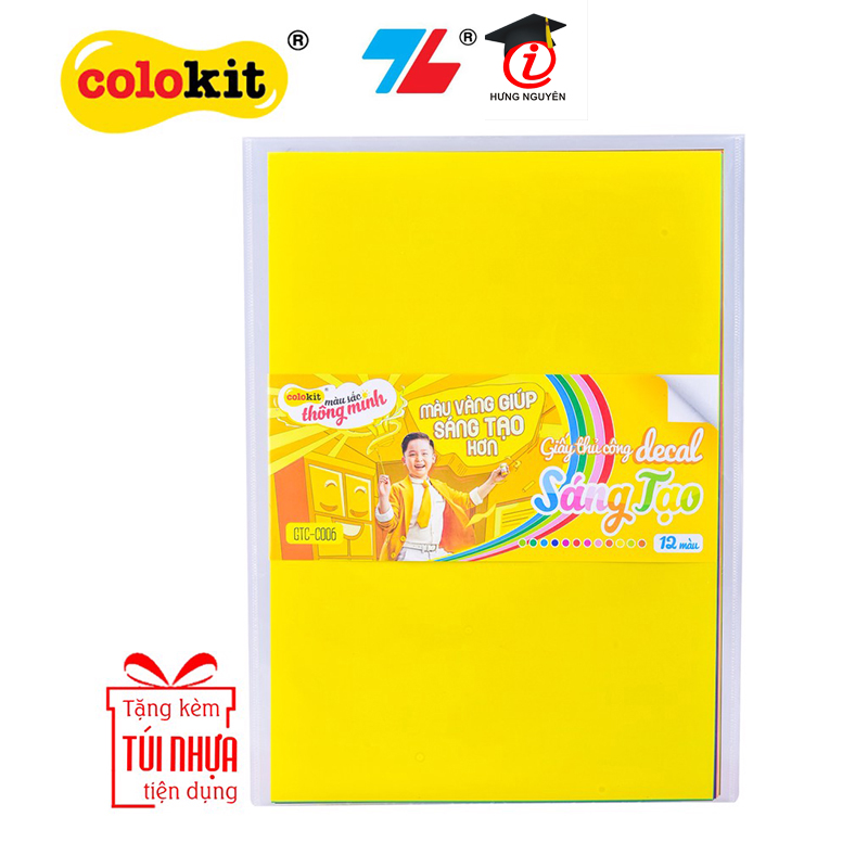 Giấy thủ công Decan A4 12 màu GCT-C006 - Thiên Long