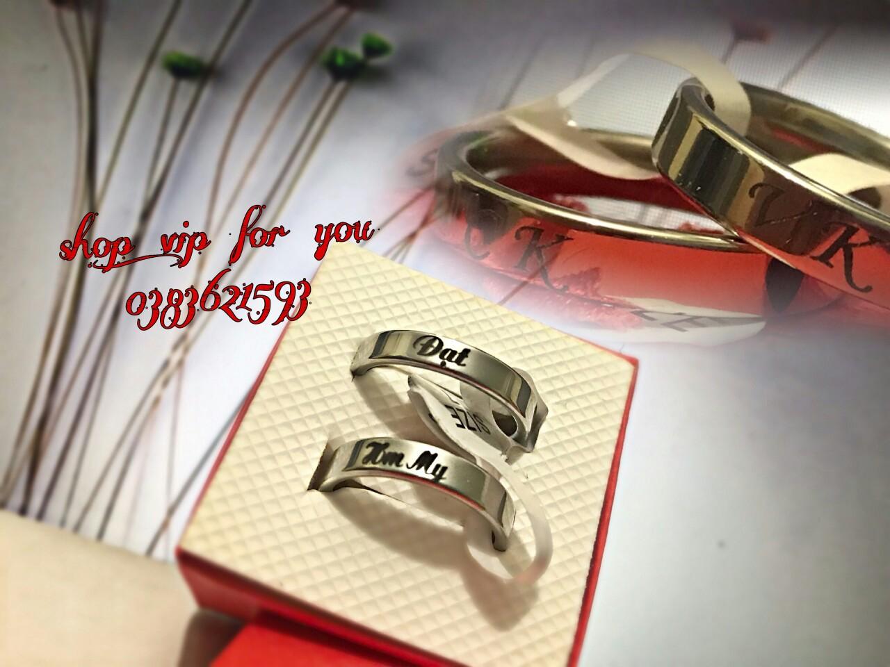 Nhẫn cặp đôi tình nhân cao cấp khắc tên lên nhẫn theo yêu cầu  đảm bảo đẹp không phai - đặc biệt khắc luôn bên trong