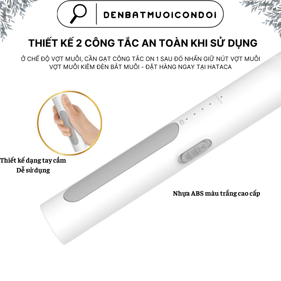 Vợt muỗi kiêm đèn bắt muỗi tự động 2 in 1 Hataca