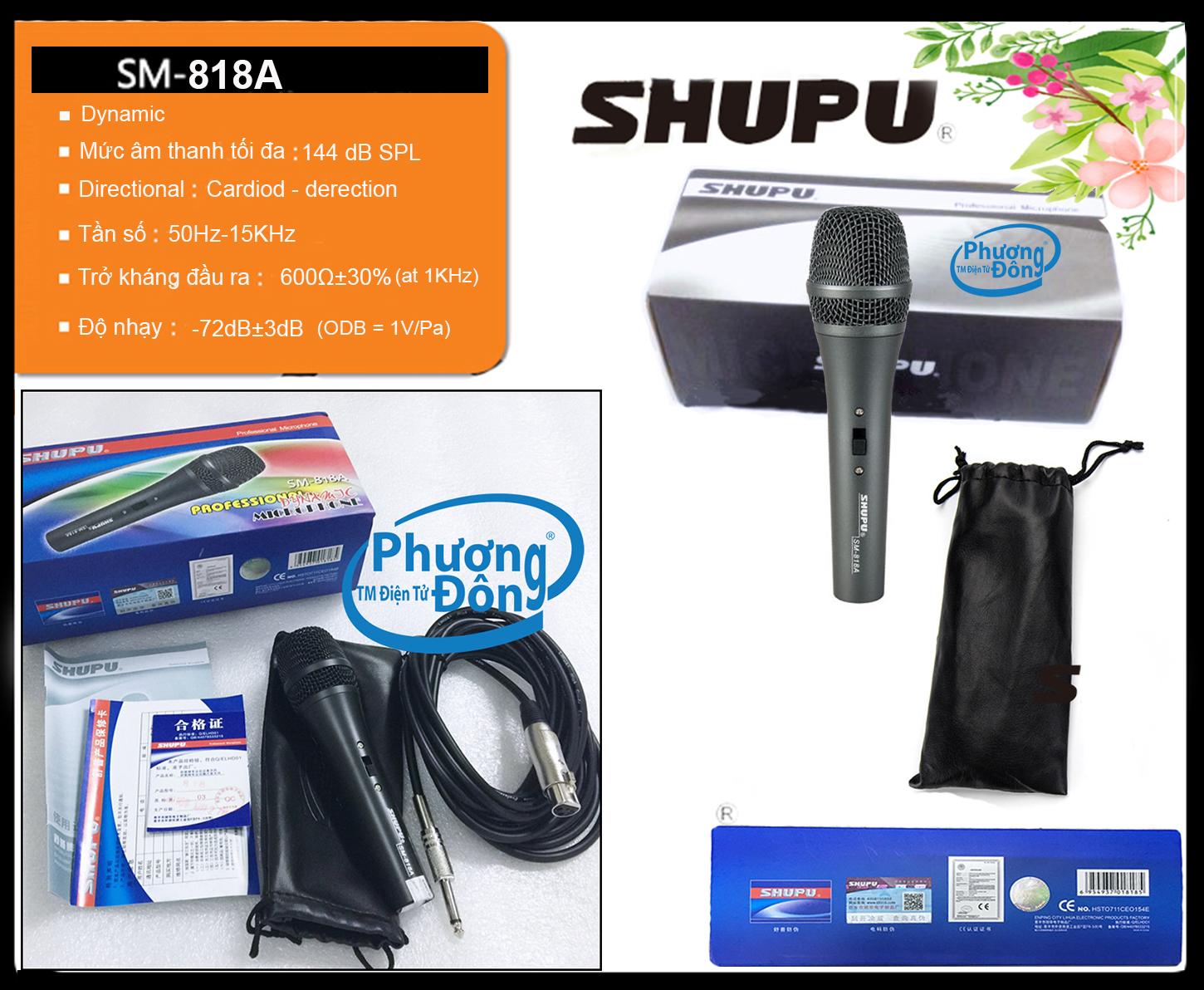Micro Shupu SM-818A có dây karaoke cao cấp