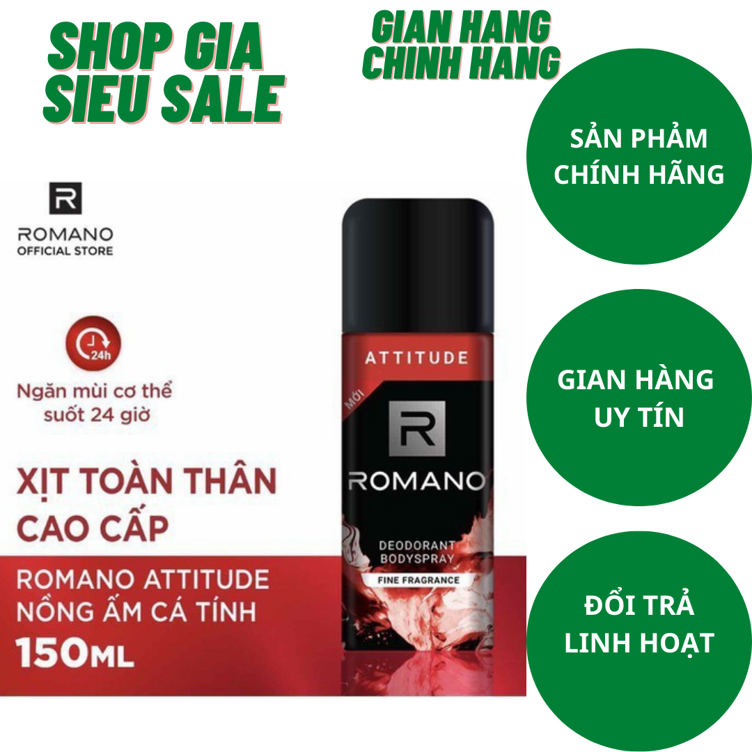 Xịt khử mùi nam 150ml romano attitude