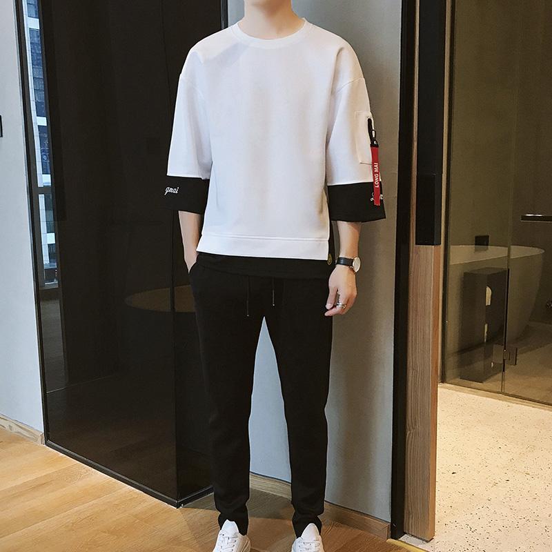 Bộ Đồ Nam Nữ Unisex Mùa Hè Cổ Tròn Tay Lỡ Phối Dây In Chữ OFF WHITE Thời Trang Yodi QA NAM 024