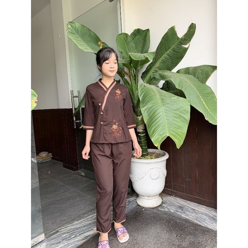Đồ lam Đi chùa .tim viền .