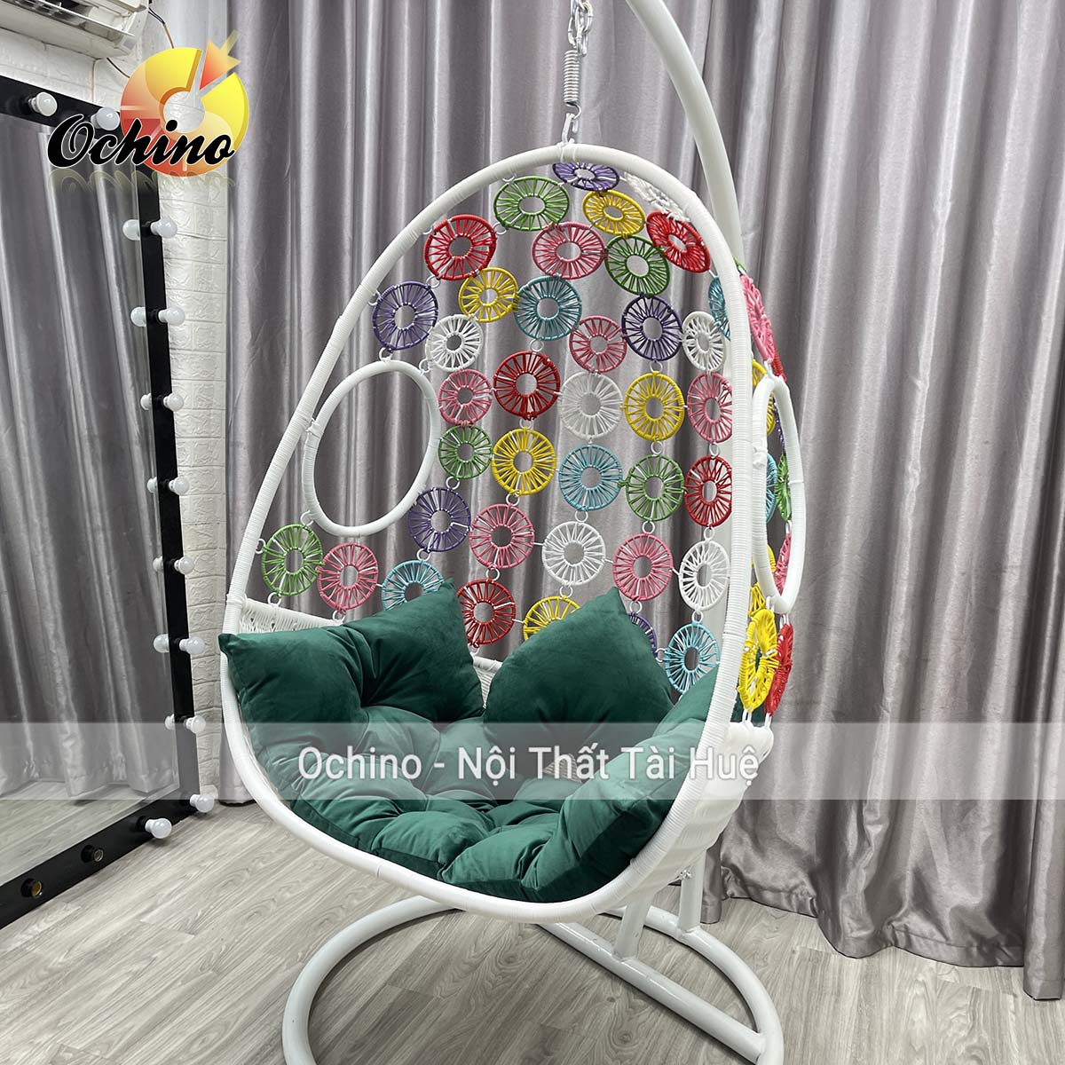 (FREESHIP) Bộ Xích Đu Đơn Mẫu Hoa Để Sân Vườn Cao Cấp (Ảnh Thật Và Video)