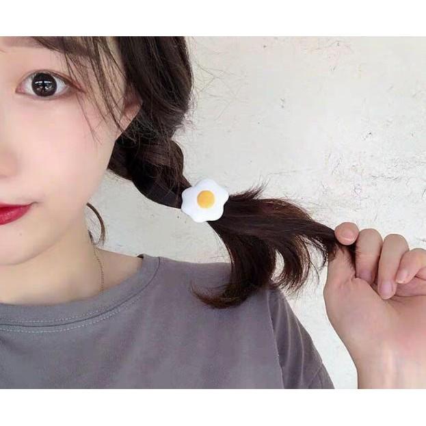 Dây thun buộc tóc hình trứng ốp la siêu độc đáo, cute
