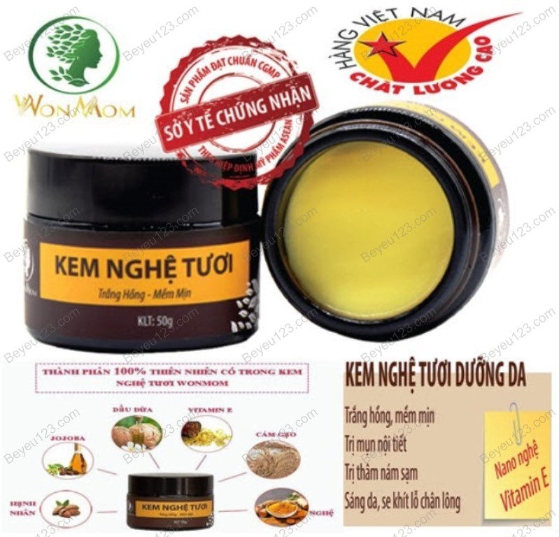 Kem nghệ tươi hữu cơ dưỡng da 50g - Wonmom (Việt Nam)