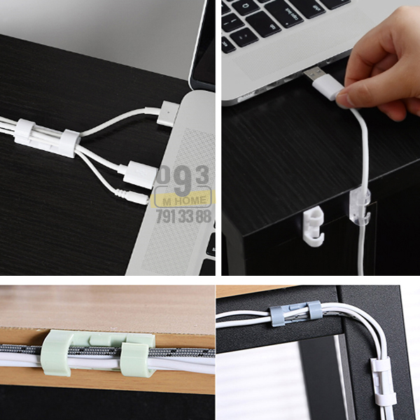 Combo 10 Kẹp Giữ Dây Điện Gọn Gàng Móc Dán Cố Định Móc Kẹp Dây Điện Loại Lớn