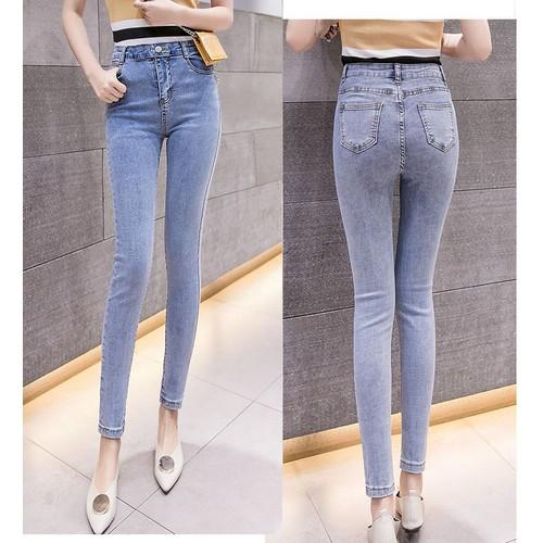 Quần jean nữ lưng cao XANH NHẠT chất siêu giãn ( size 26 - 34 ) XN--1045/10