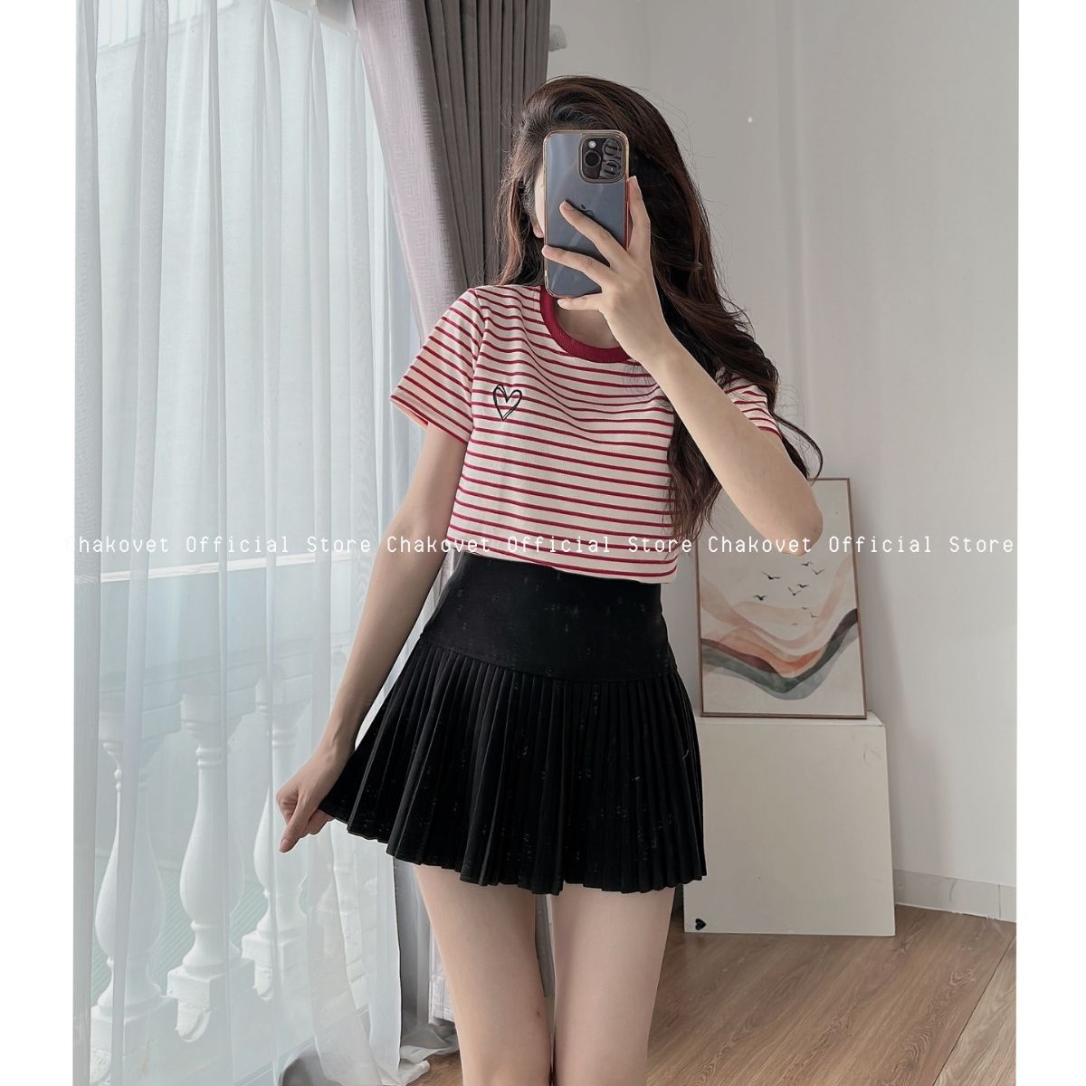 Áo thun nữ coton kẻ Chakovet - A8922