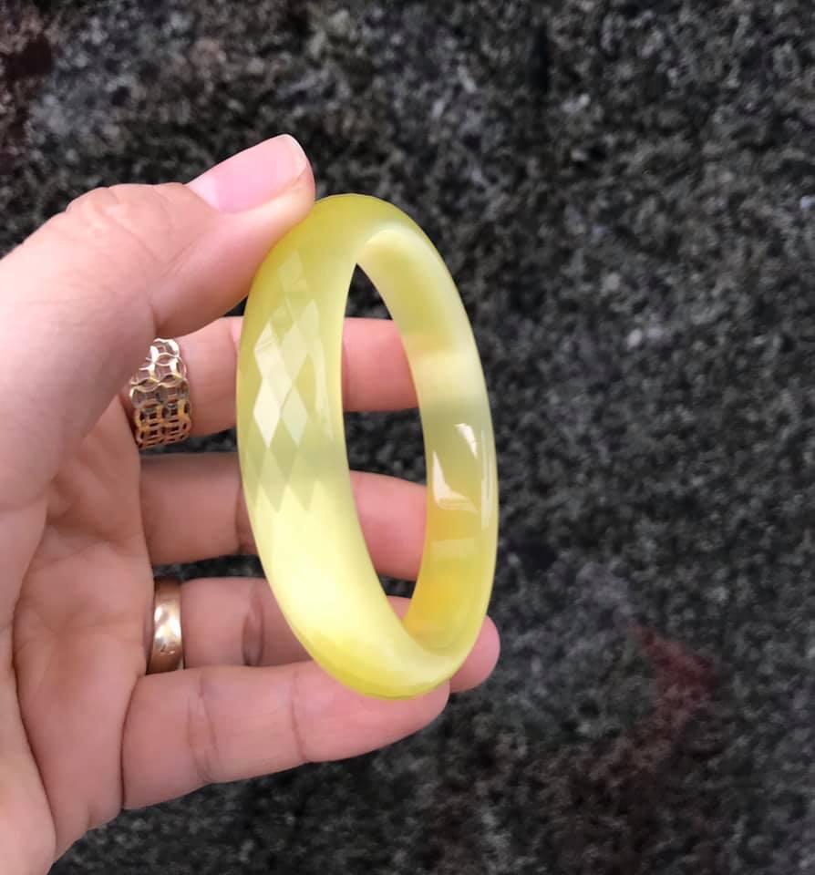 VÒNG TAY BẢN LIỀN CẮT GIÁC ĐÁ MẮT MÈO VÀNG