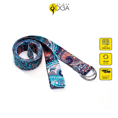 Dây tập yoga 2,5m họa tiết - Thư viện Yoga - Kích thước 2,5m x 3,8cm