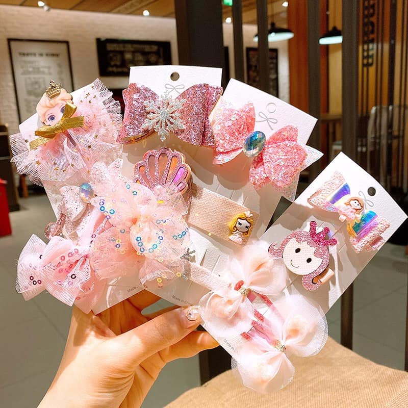Set 3 Kẹp tóc công chúa Elsa cho bé gái cực Cute