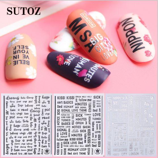 Sticker mẫu chữ trang trí móng mới 2019