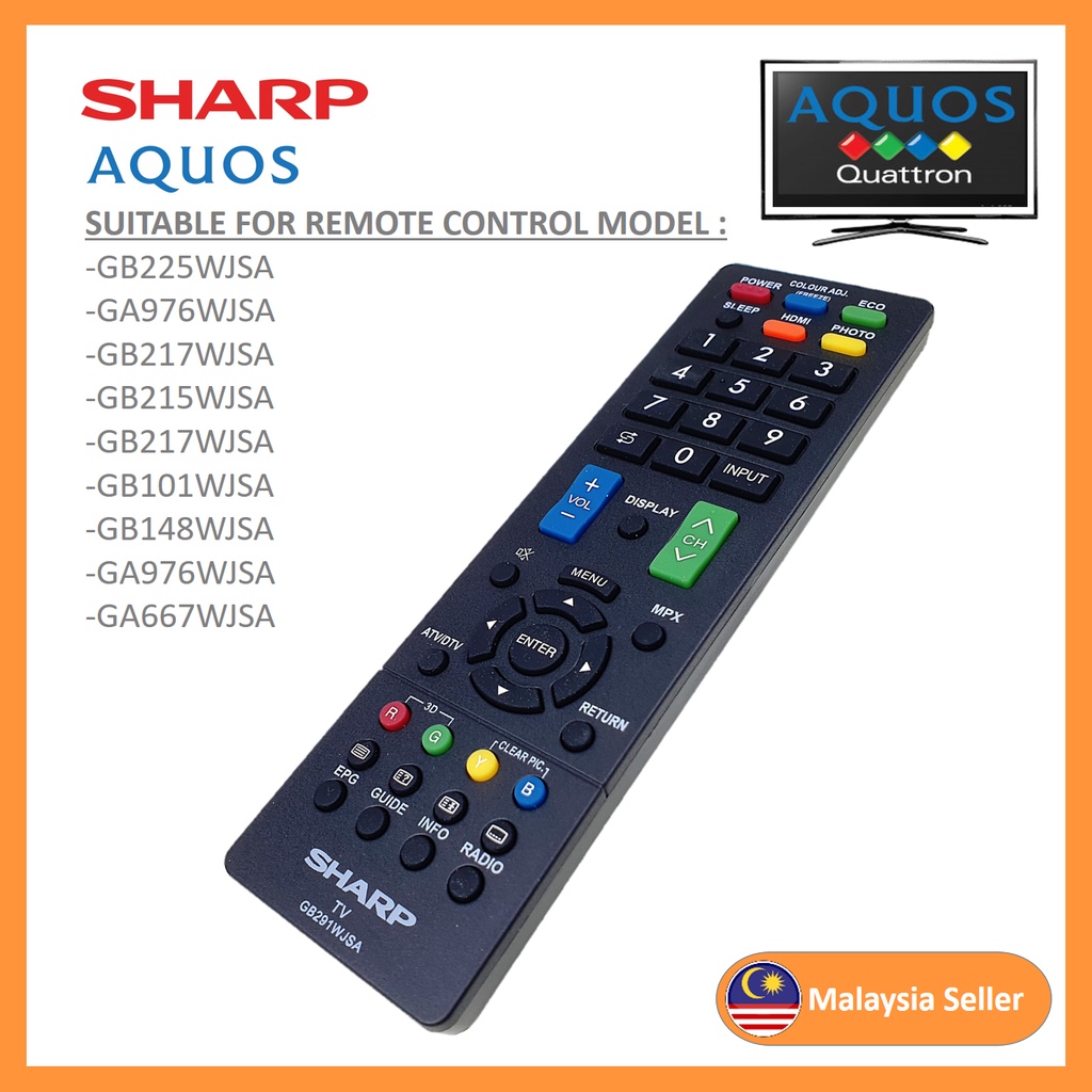 Compatible For Sharp Led Lcd Flat Penal Tv Remote Control GB291WJSA