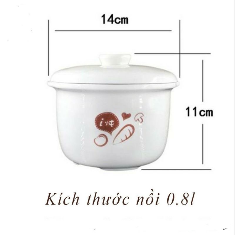 THỐ SỨ NỒI BEAR 0.8L ( KÈM NẮP )