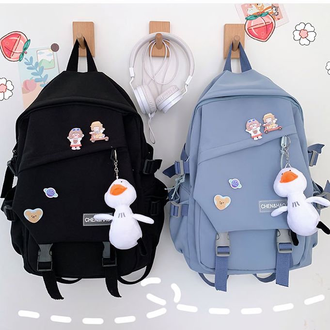 Balo ulzzang cao cấp chống nước Chen&Hao ( kèm sticker cài ) ULZZ09