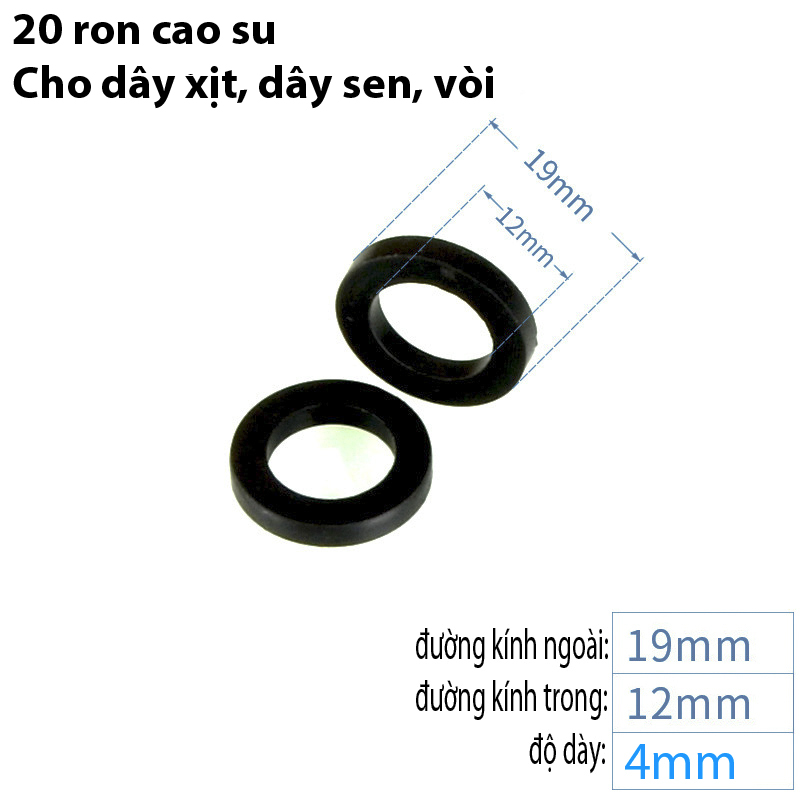 20 ron cao su dùng cho dây sen, dây xịt, ron dùng cho sen tắm, xịt nhà vệ sinh