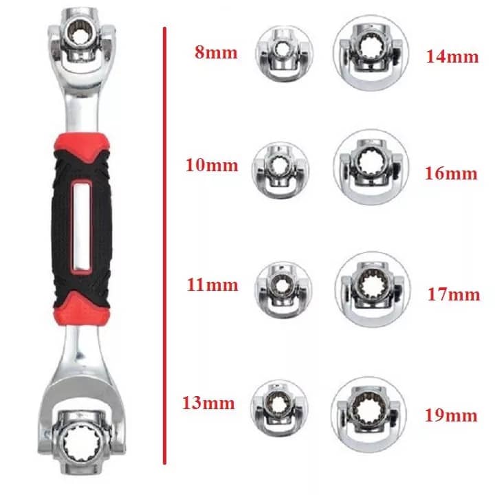 Bộ cờ lê đa năng 8 đầu xoay 48 chức năng