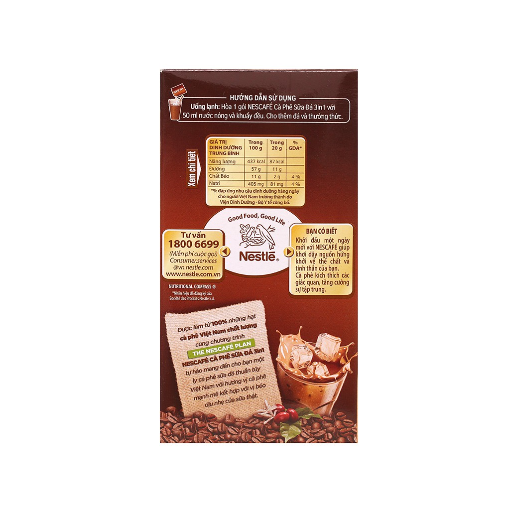 Cà phê sữa đá NesCafé 3 in 1 Hộp 240g