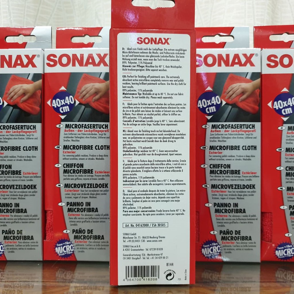 [HCM]Khăn Lau Xe Siêu Sợi Sonax Microfibre Cloth (40Cm X 40Cm)
