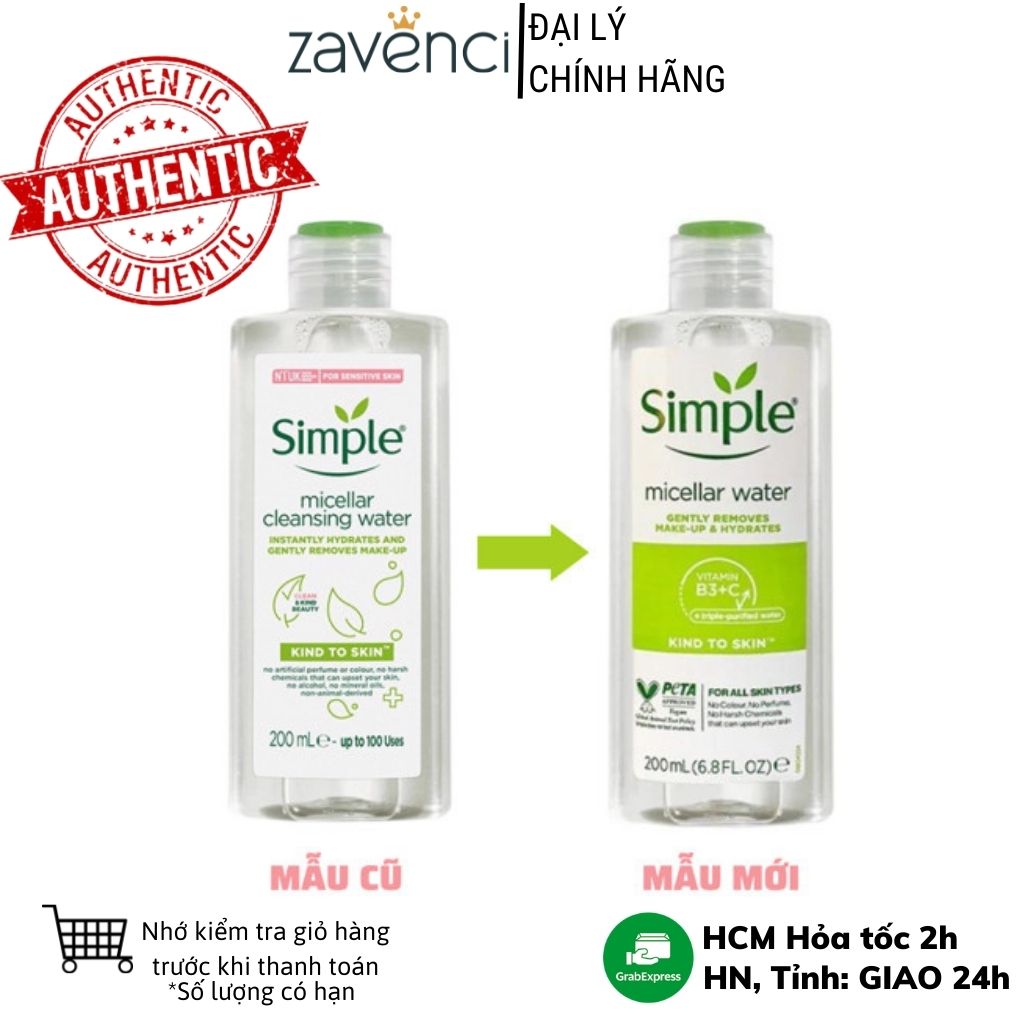 Sữa rửa mặt Simple giúp kiềm dầu và ngừa mụn hiệu quả cho da mụn và da nhạy cảm 1(50ml) - Zavenci Offical