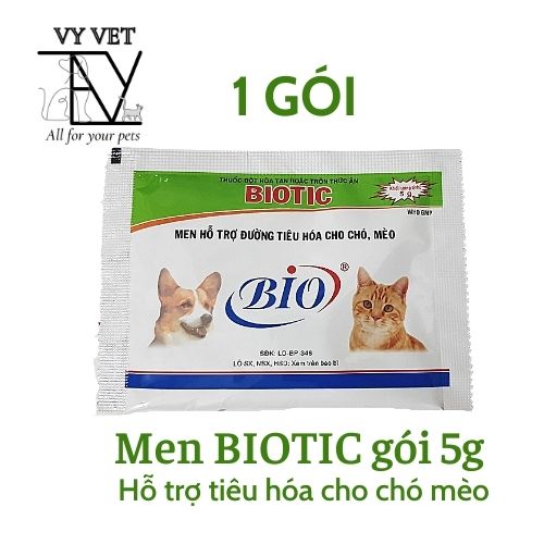 [1 gói] Men BIOTIC gói 5g hỗ trợ tiêu hóa cho chó mèo