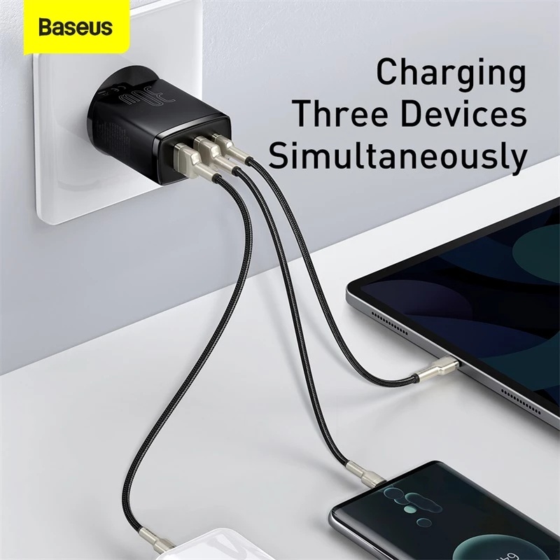 Củ sạc nhanh Baseus 30W PD USB Type C cho iPhone 12 Pro Max 11 Mini 8 Plus