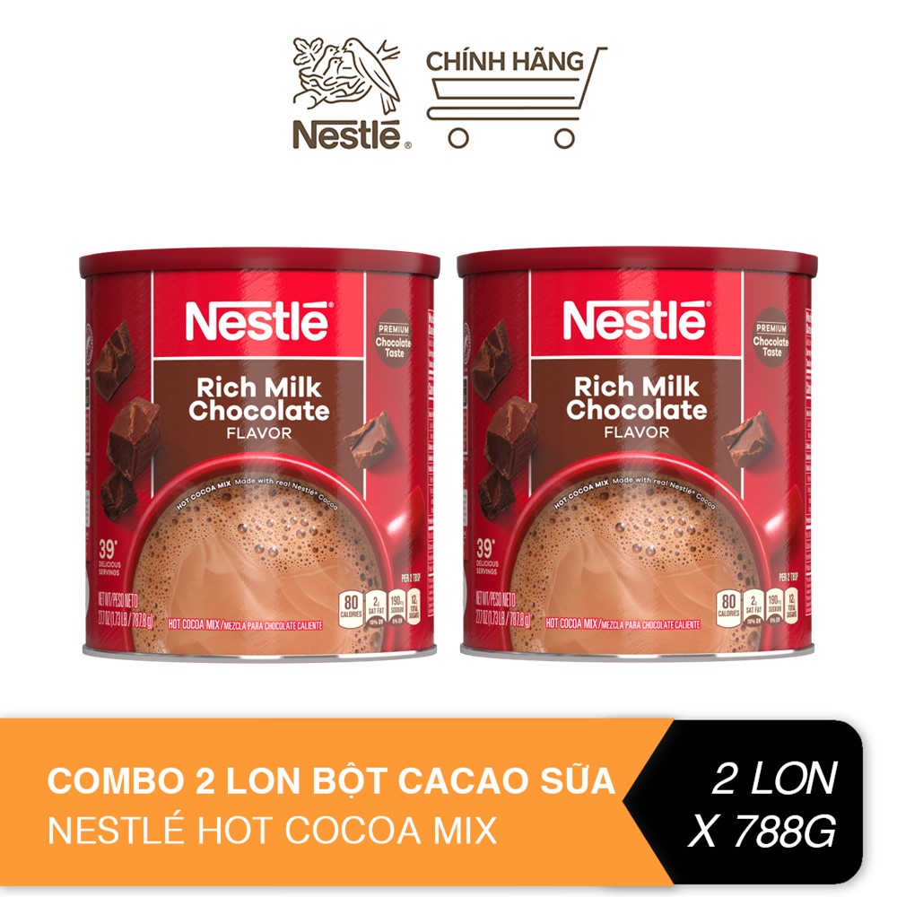 Combo 2 lon bột cacao sữa Nestlé® Hot Cocoa Mix® (Lon giấy 788g)