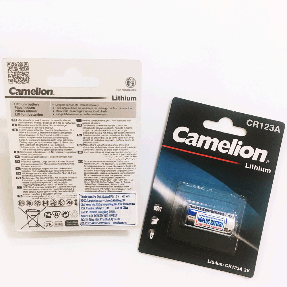 Combo 4 viên Pin CR123A Camelion, pin máy ảnh