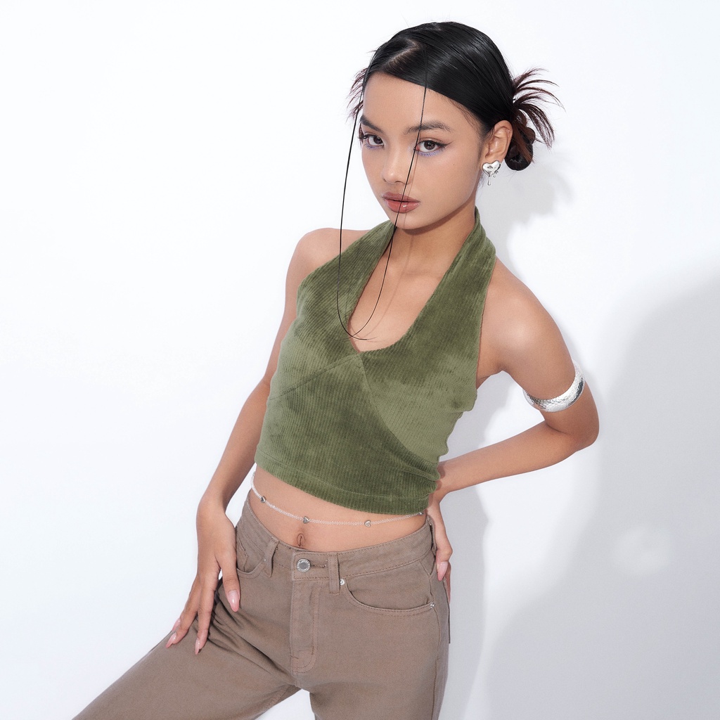 Áo Croptop Yếm PRADIES Velvet Halter