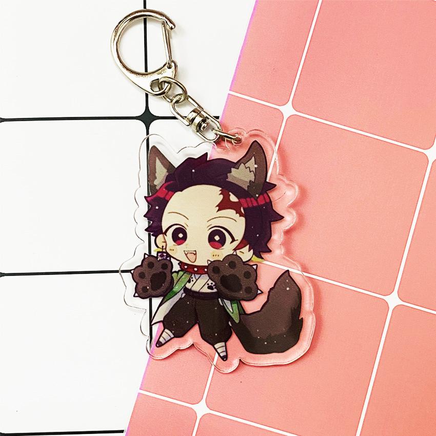 ( Mica trong acrylic ) Móc khóa Kimetsu no Yaiba Thanh gươm diệt quỷ ver Halloween quà tặng xinh xắn dễ thương anime chibi